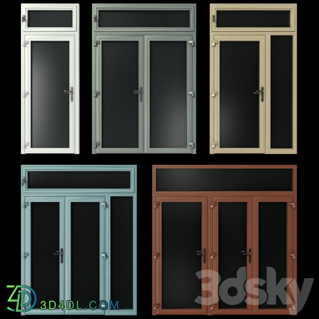 Stained aluminum doors