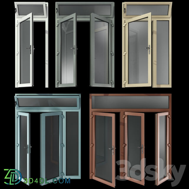 Stained aluminum doors