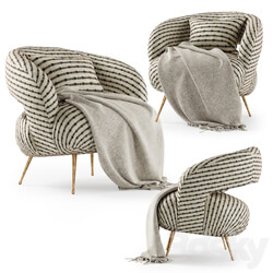 Kelly Wearstler Laurel Lounge chair with plaid Laurel Lounge chair 