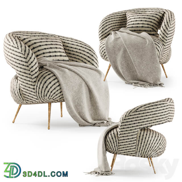 Kelly Wearstler Laurel Lounge chair with plaid Laurel Lounge chair