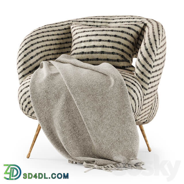 Kelly Wearstler Laurel Lounge chair with plaid Laurel Lounge chair