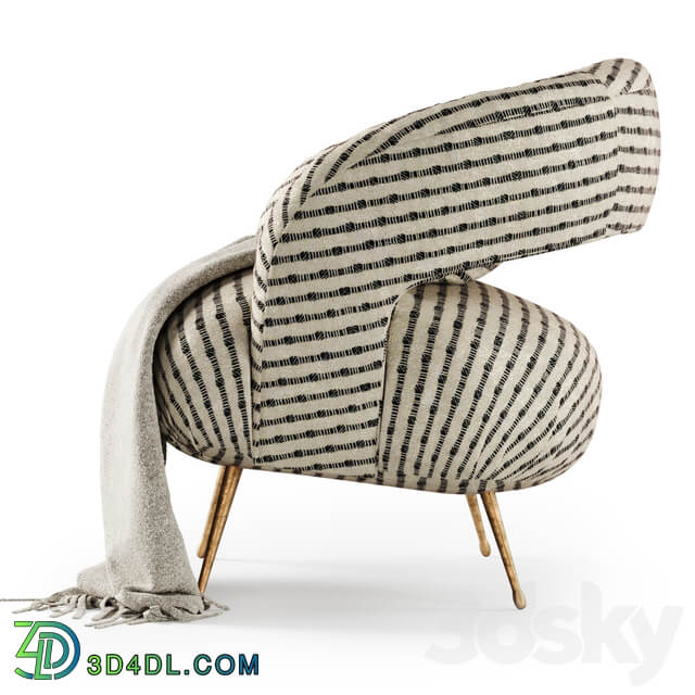 Kelly Wearstler Laurel Lounge chair with plaid Laurel Lounge chair