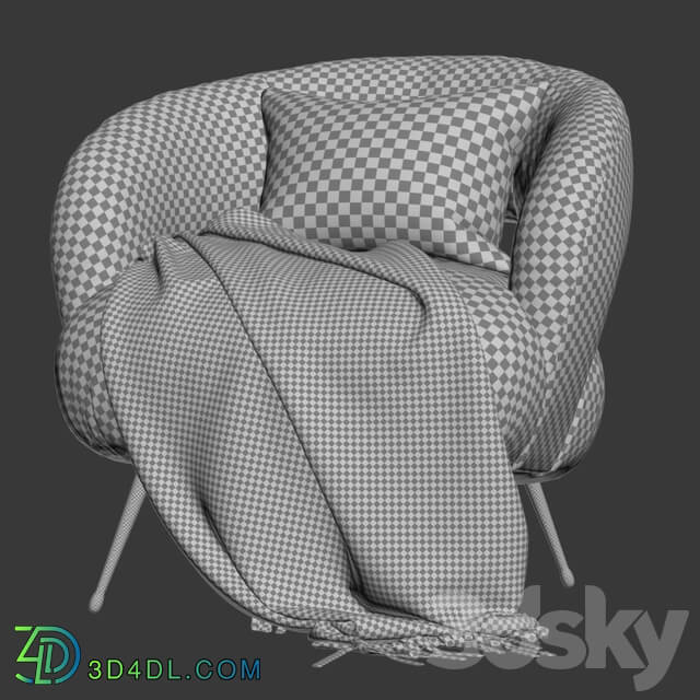 Kelly Wearstler Laurel Lounge chair with plaid Laurel Lounge chair