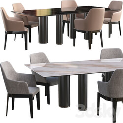 Table Chair Dining table Cattelan Italia Roll Keramik chair Molteni Chelsea 