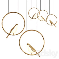 Pendant light Ring and Bird Pendant Lamp NOMI 