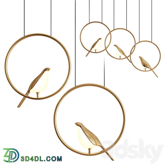 Pendant light Ring and Bird Pendant Lamp NOMI