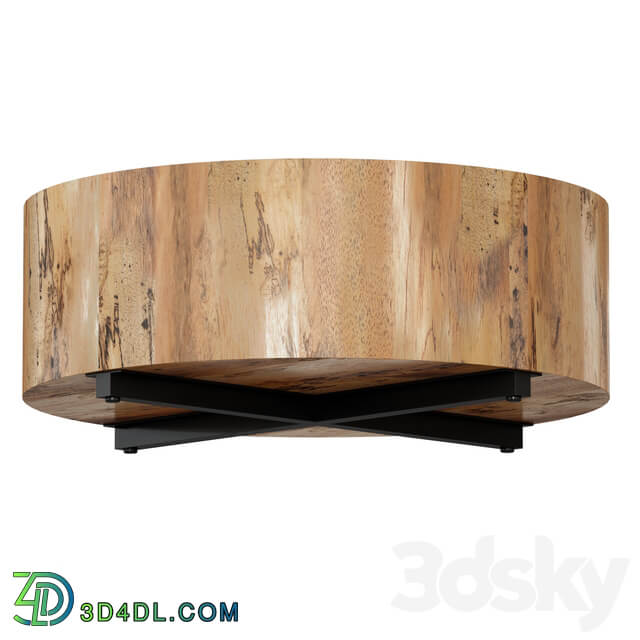 Dillon Spalted Primavera Round Wood Coffee Table Crate and Barrel 3D Models