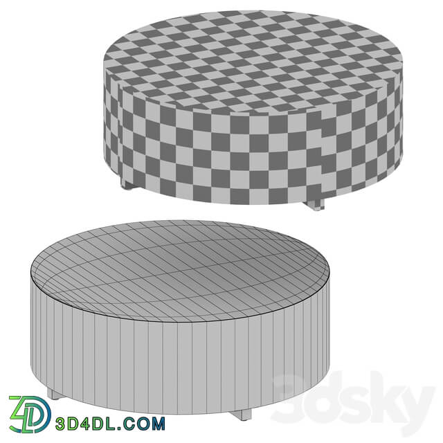 Dillon Spalted Primavera Round Wood Coffee Table Crate and Barrel 3D Models