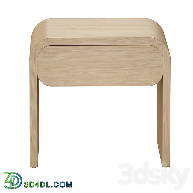 Cortez Natural Floating Nightstand Crate and Barrel Sideboard Chest of drawer 3D Models