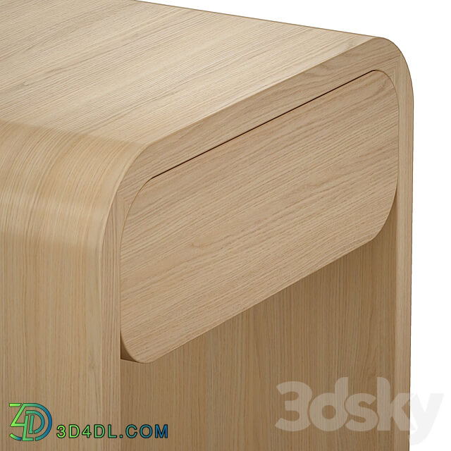 Cortez Natural Floating Nightstand Crate and Barrel Sideboard Chest of drawer 3D Models