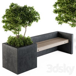 Urban Furniture Plants with bench 09 