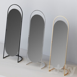 Folded Ellipse Standing Mirror 