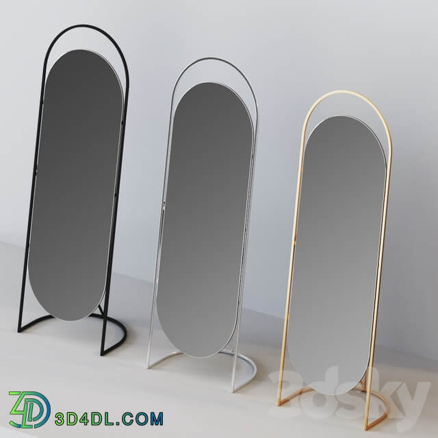 Folded Ellipse Standing Mirror