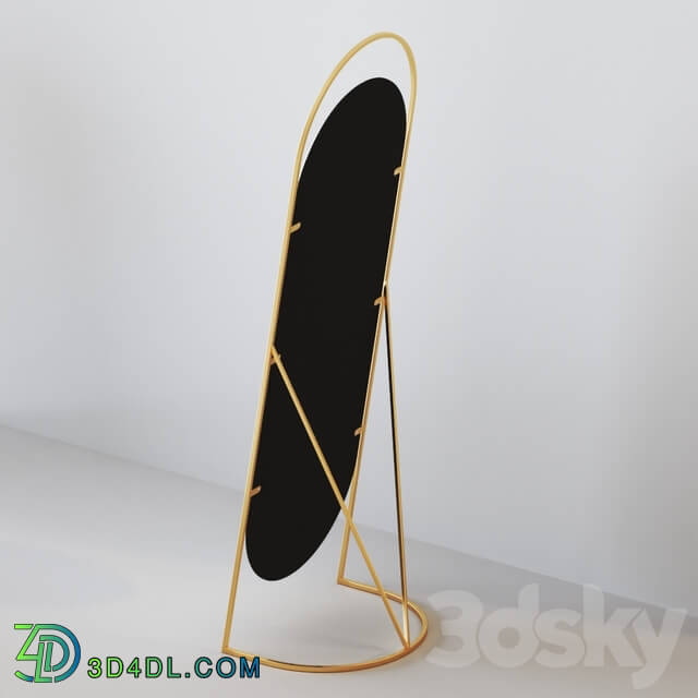 Folded Ellipse Standing Mirror