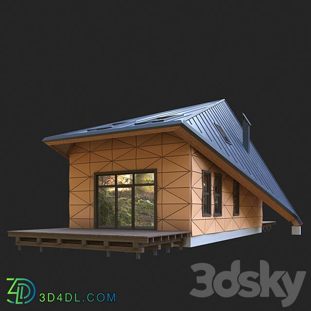 Modern house in the woods 3D Models