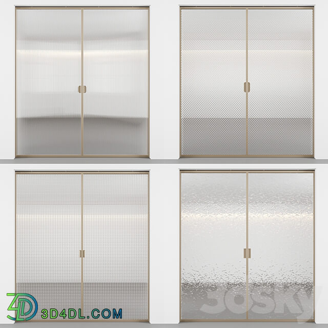 Sliding doors with embossed glass