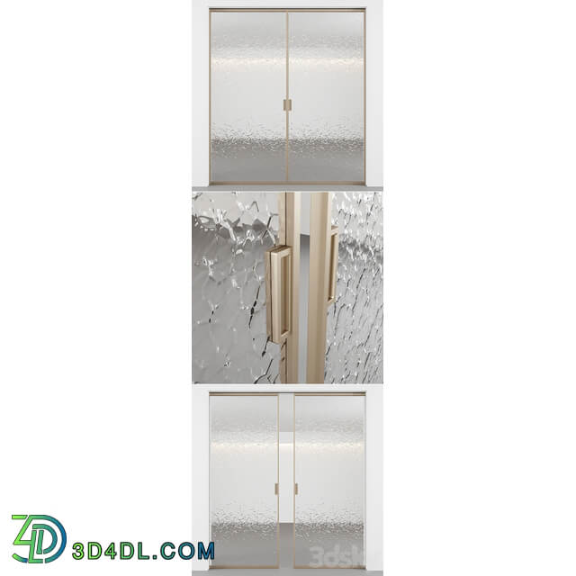 Sliding doors with embossed glass