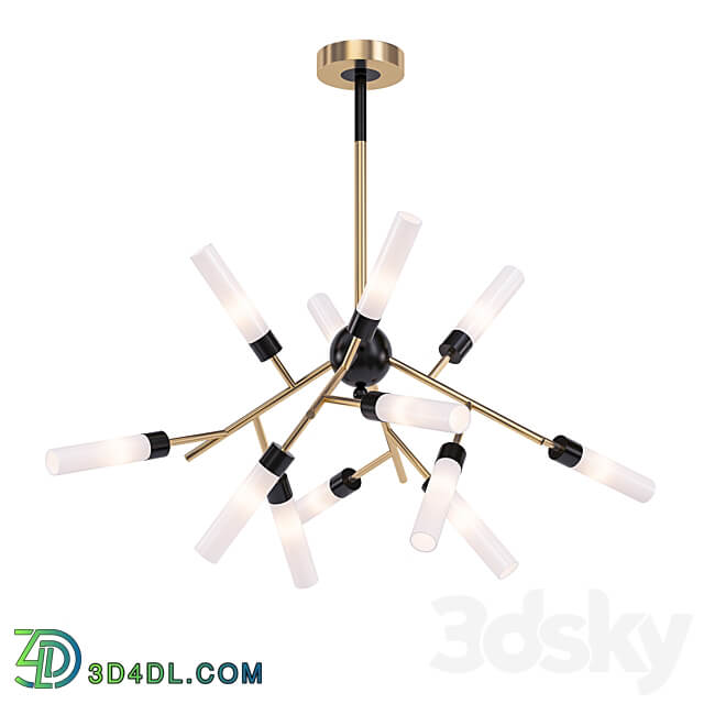 Pendant light White Tube Valley Arredoluce Chandelier 12