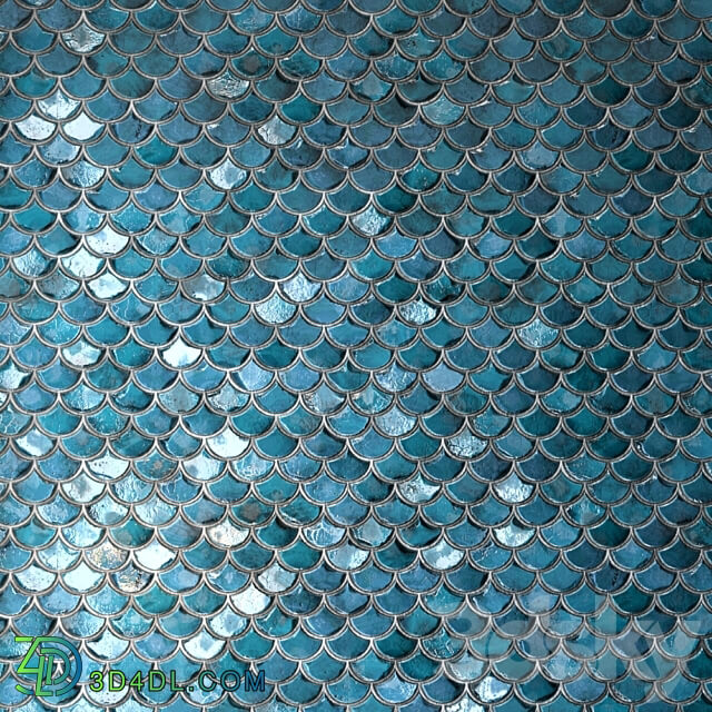 Teal Tile PBR Material 09