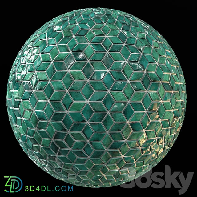 Teal Tile PBR Material 10