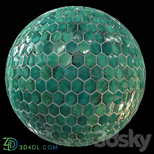 Teal Tile PBR Material 10