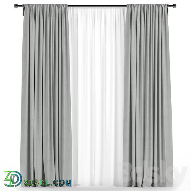 Curtains with tulle