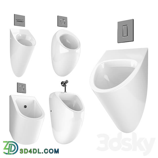 Urinal with flush buttons 2 set