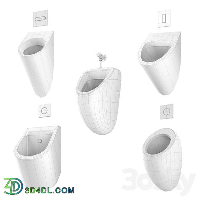 Urinal with flush buttons 2 set