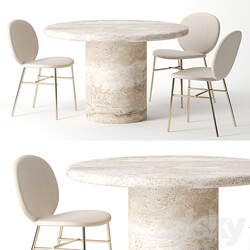Table Chair Dume Pedestal Table by Kelly Wearstler 