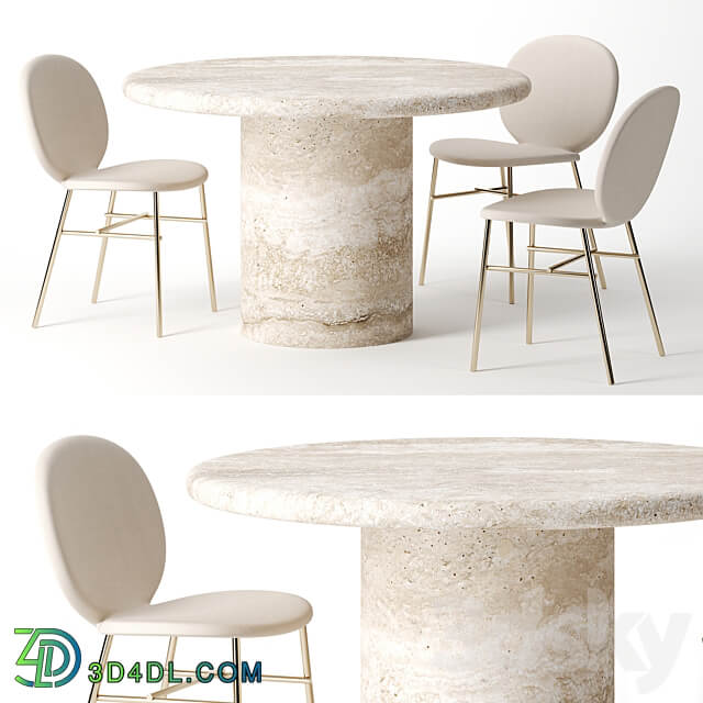 Table Chair Dume Pedestal Table by Kelly Wearstler