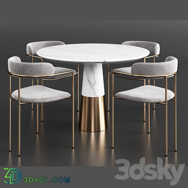 Table Chair West Elm CB2 Dinning Set 3