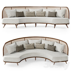 Garden round sofa R156 Rattan semicircular sofa 