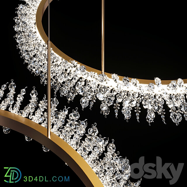 Pendant light Crystal Ring Luxury Combination Led Chandelier Thera Line