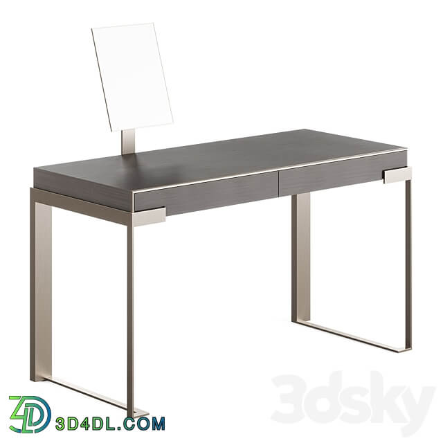 Fendi Aura Lady Desk with Mirror Charcoal Fiddleback Sycamore 