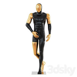 Black Male Mannequin with Gold Face 58 