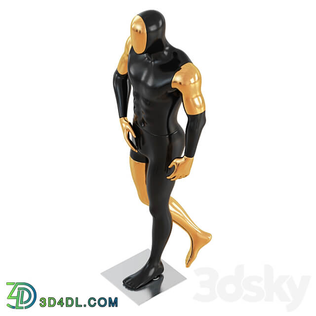 Black Male Mannequin with Gold Face 58