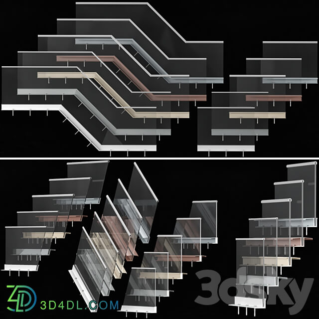 High tech style glass railing Glass railing handrails