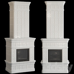 Stove fireplace with tiles 