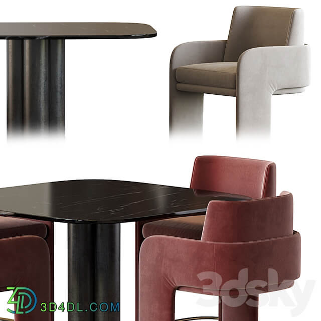 Table Chair Odisseia Chair and Goya Arflex Table