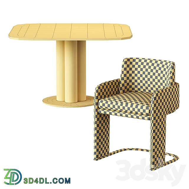 Table Chair Odisseia Chair and Goya Arflex Table