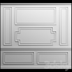 Wall panel gypsum stucco molding 3D Models 