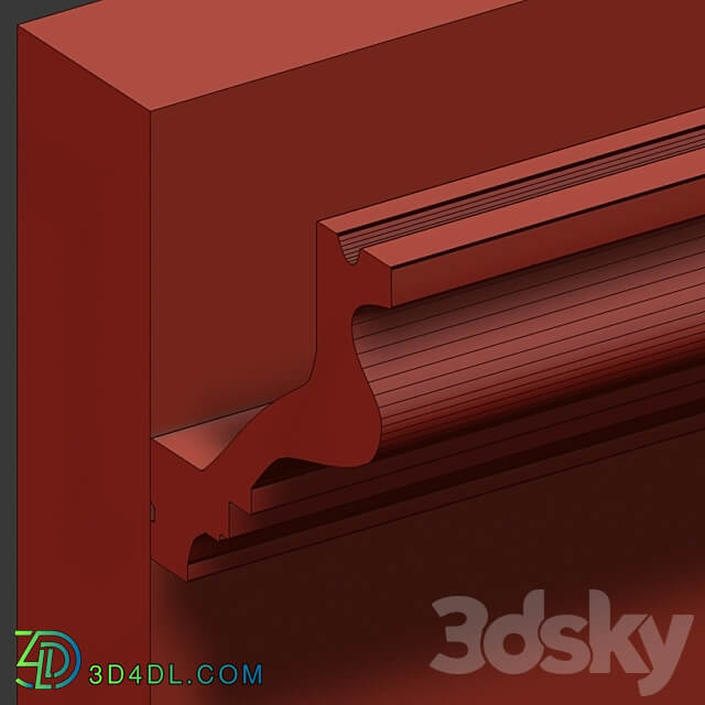 Wall panel gypsum stucco molding 3D Models