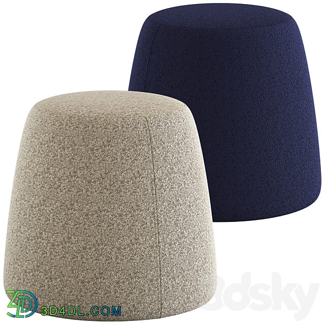 Globewest Felix Pebble Ottoman 3D Models