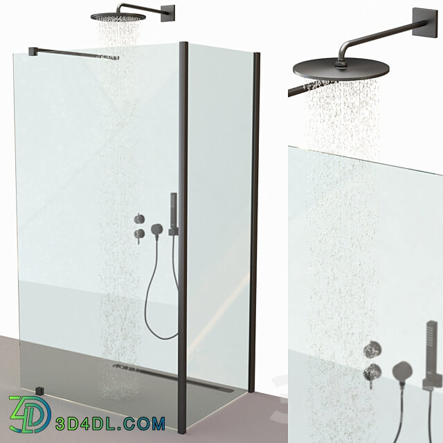 Set of shower cabins Ravak Walk In Mixers