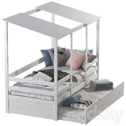 White kids bed 