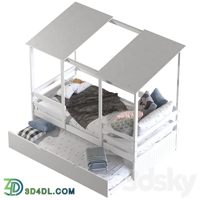 White kids bed