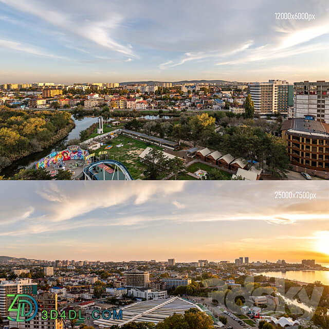 Panoramas of Anapa at sunset