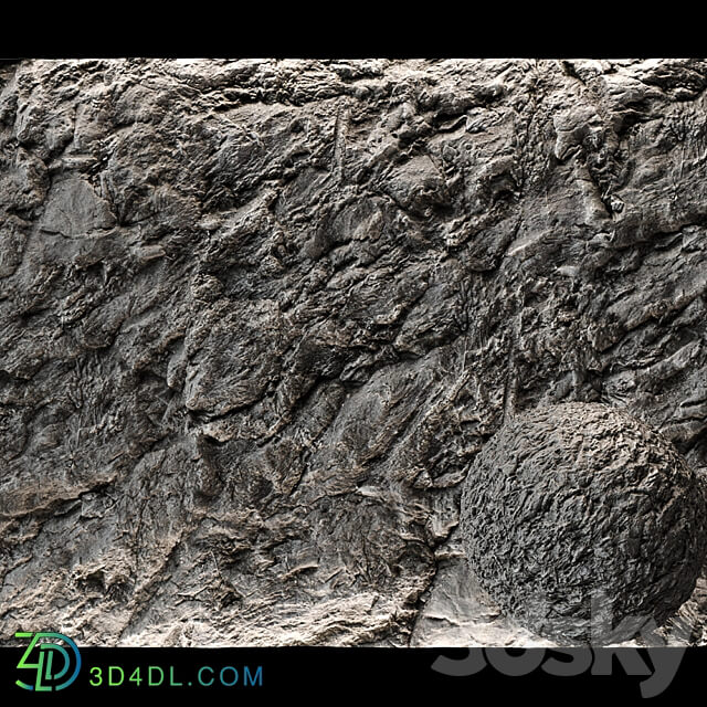 Stone Cliff Wall 4 3D Models