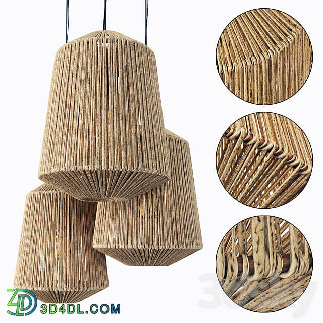 Pendant light Lamp wood rotang wicker barrel Lamp wicker rattan barrel