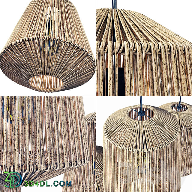 Pendant light Lamp wood rotang wicker barrel Lamp wicker rattan barrel